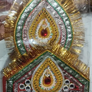 Kulla Mukut | Taj Mukut – Adjustable Size with Velcro Closure | Ideal for Ramleela, Goddess Costume & Fancy Dress Events