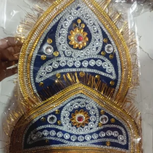Kulla Mukut | Taj Mukut – Adjustable Size with Velcro Closure | Ideal for Ramleela, Goddess Costume & Fancy Dress Events