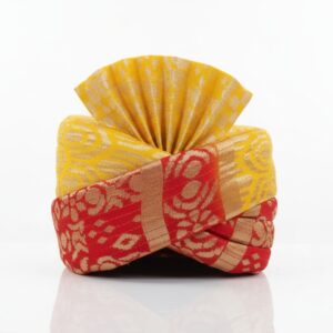 Men's Yellow Bandhej Work Wedding Safa for Groom (Safa BARATI-SUPER-MULTI, Yellow, Free Size) Pagri / Pagdi / Pagadi / Safa Multi Colour