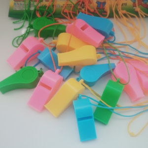 Plastic Whistles & Colorful Whistles with Lanyard Loud Noise Making Whistle for Kids Soccer Party Favors