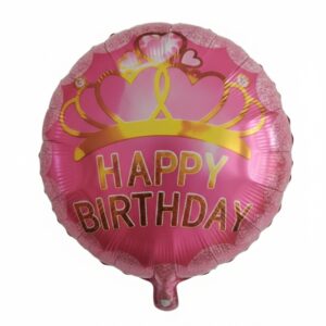 Happy Birthday Round Foil Balloon for Decoration / Round Shape Foil Balloons for Party Decoration / Happy Birthday Theme Party / Happy Birthday to You Foil – Pink