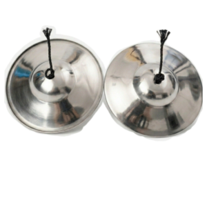 Jhanj Manjira Cymbals, 8 Inch, Musical Cymbal, Stainless Steel Manjira / Khartal / Kartal / Manjeera Hare Rama Hare Krishna Bhajan Music Instruments