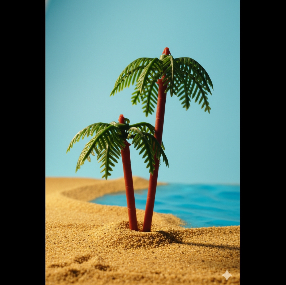 Palm Tree / Artifical Tree / Mini Tree Crafts For 3-D Models, School Project, Hobby Crafts, Bird Houses, Toys, Size 3-4 Inches ( Approx ) : Coconut Tree - Image 2