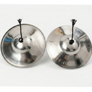 Jhanj Manjira Cymbals, 8 Inch, Musical Cymbal, Stainless Steel Manjira / Khartal / Kartal / Manjeera Hare Rama Hare Krishna Bhajan Music Instruments