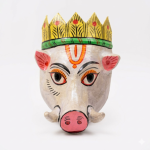 Varaha / Varah / Varahdev / Boar Hard Cardboard Face Mask For Mythological Play / Traditional Varah Dev Avatar Play