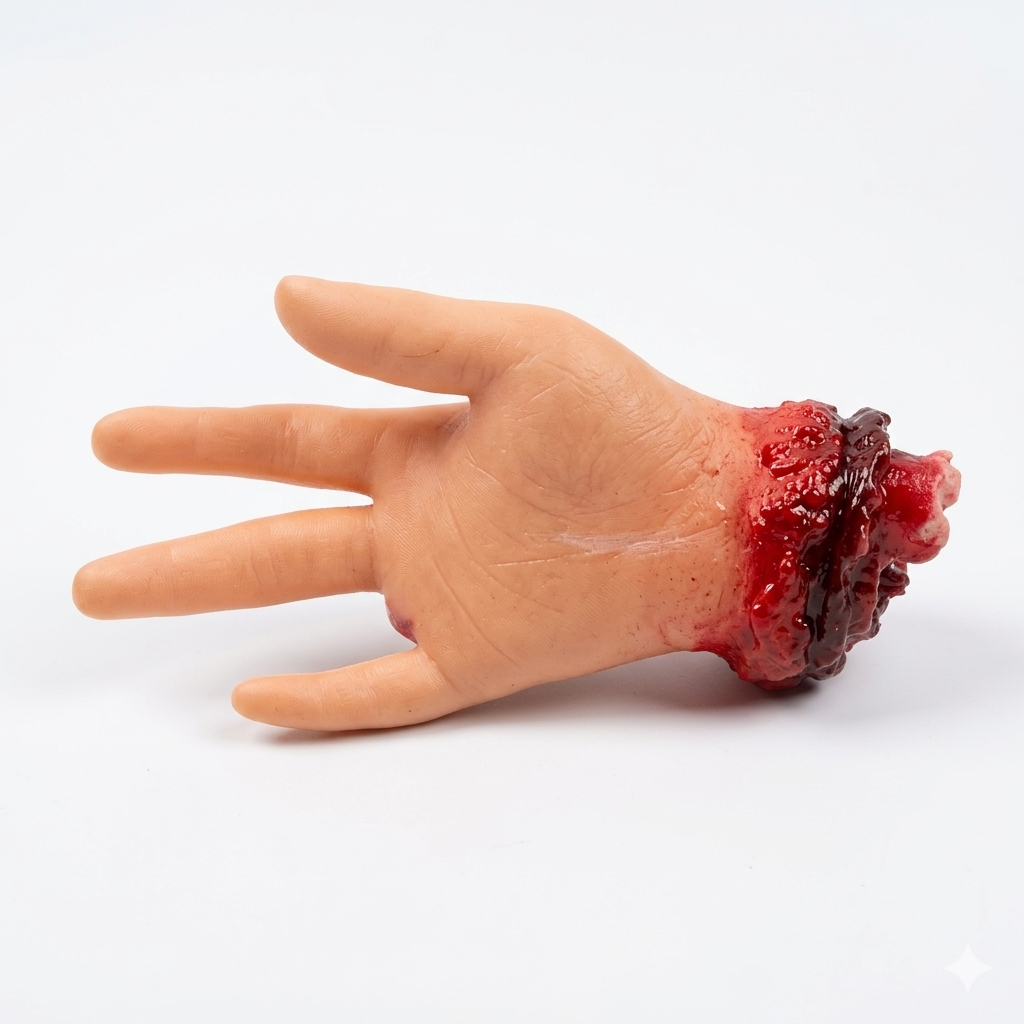 Fake Rubber Realistic Prop Severed Wrist Hand / Fake Body Parts / Horror / Halloween Bloody Props Finger Missing - Image 2