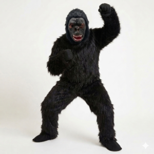 Gorilla ( Long Fur ) Dress / Suit / Costume with Rubber Face Mask