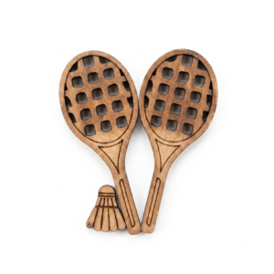 Small Wooden Badminton For Decoration of Mandir