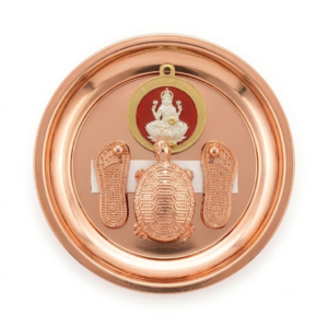 Copper Plate With Turtle , Khadau / Paduka / Copper Sandles