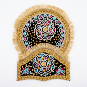 Traditional Kulla Mukut | Taj Mukut – Adjustable Size with Moti Work & Velcro Closure | Ideal for Ramleela, Goddess Costume & Fancy Dress Events