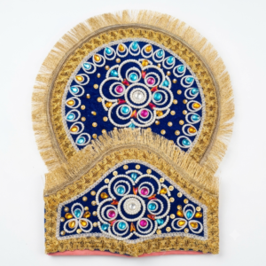 Traditional Kulla Mukut | Taj Mukut – Adjustable Size with Moti Work & Velcro Closure | Ideal for Ramleela, Goddess Costume & Fancy Dress Events